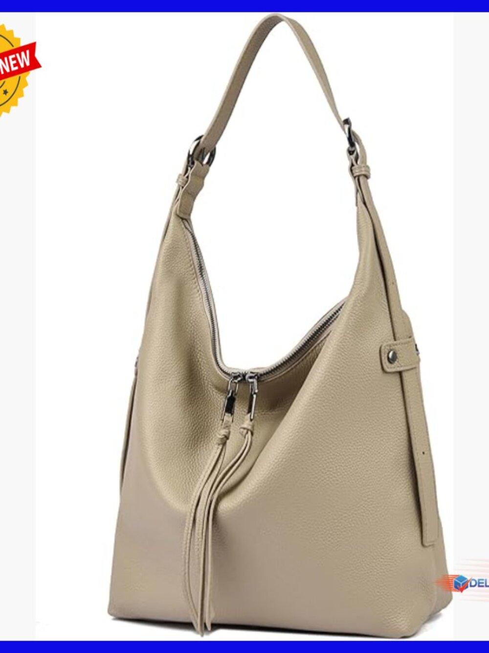 Genuine Leather Hobo Crossbody Shoulder Bag Medium Slouchy Tote Purse